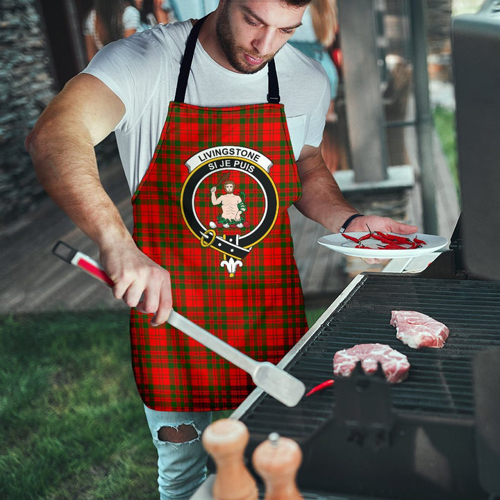 Scottish Livingstone Modern Clan Crest Tartan Apron Tartan Plaid 8
