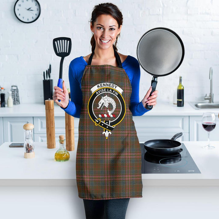 Scottish Kennedy Weathered Clan Crest Tartan Apron Tartan Plaid 3