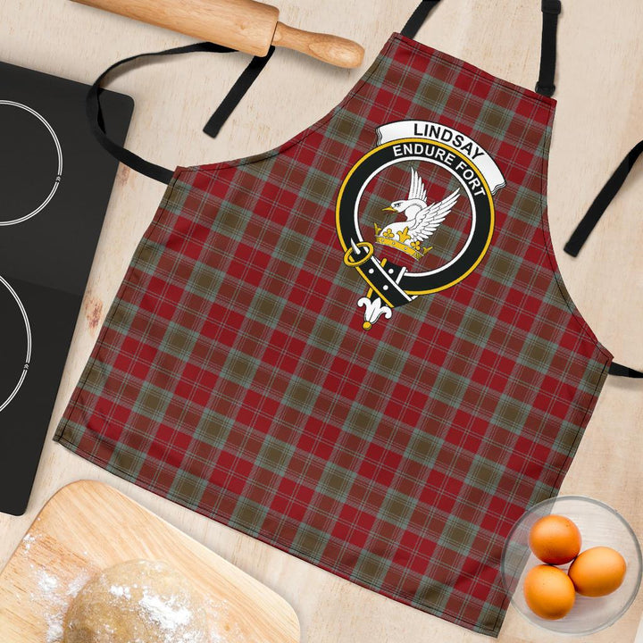 Scottish Lindsay Weathered Clan Crest Tartan Apron Tartan Plaid 4