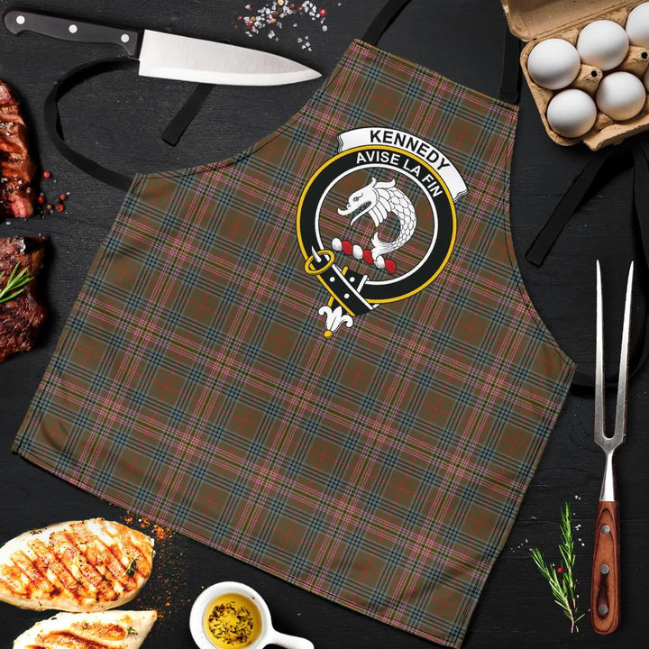 Scottish Kennedy Weathered Clan Crest Tartan Apron Tartan Plaid 9