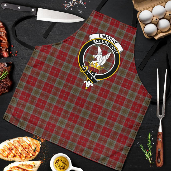 Scottish Lindsay Weathered Clan Crest Tartan Apron Tartan Plaid 9