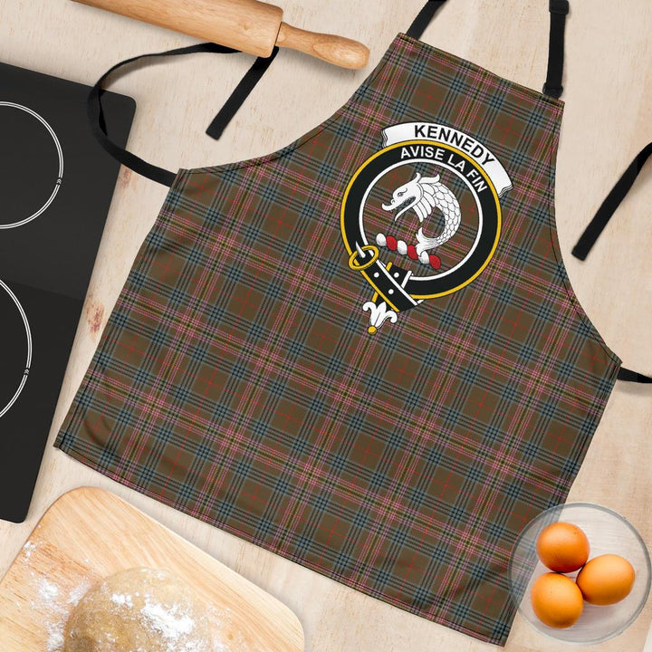 Scottish Kennedy Weathered Clan Crest Tartan Apron Tartan Plaid 4