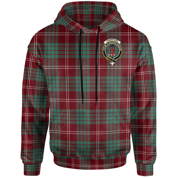 Scottish Crawford Clan Crest Tartan Hoodie