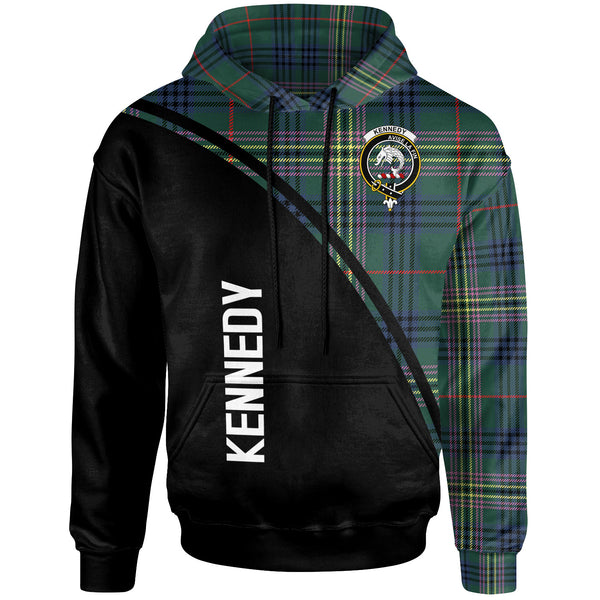 Scottish Kennedy Clan Crest Tartan Curve Hoodie
