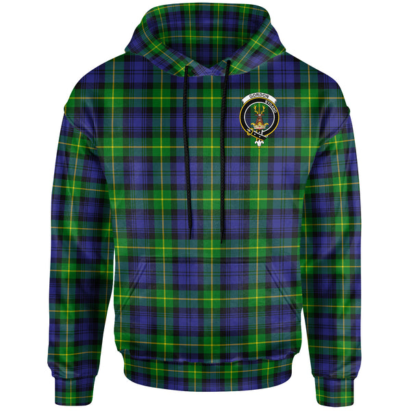 Scottish Gordon Clan Crest Tartan Hoodie Front Side Tartan Plaid