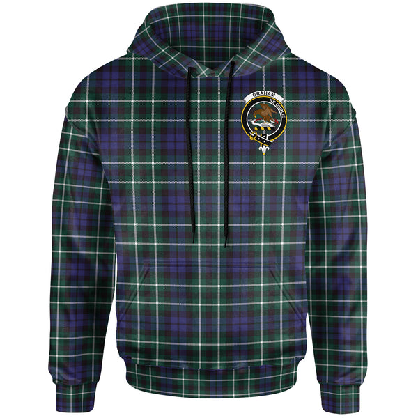 Scottish Graham Clan Crest Tartan Hoodie Front Side Tartan Plaid