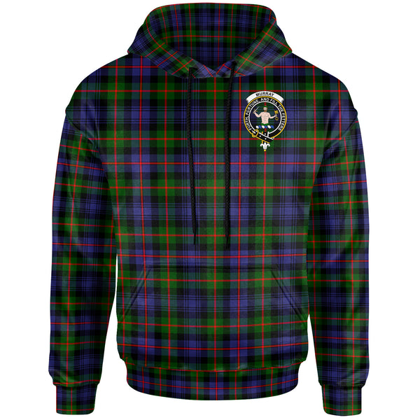 Scottish Murray (of Atholl) Clan Crest Tartan Hoodie Front Side Tartan Plaid