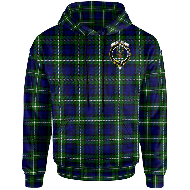 Scottish Forbes Clan Crest Tartan Hoodie Front Side Tartan Plaid