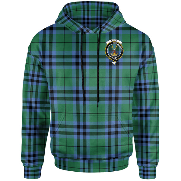 Scottish Keith Clan Crest Tartan Hoodie Front Side Tartan Plaid