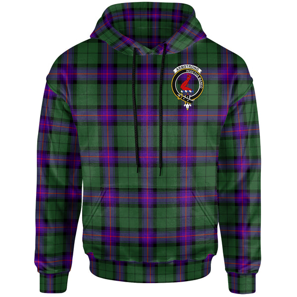 Scottish Armstrong Clan Crest Tartan Hoodie Front Side Tartan Plaid