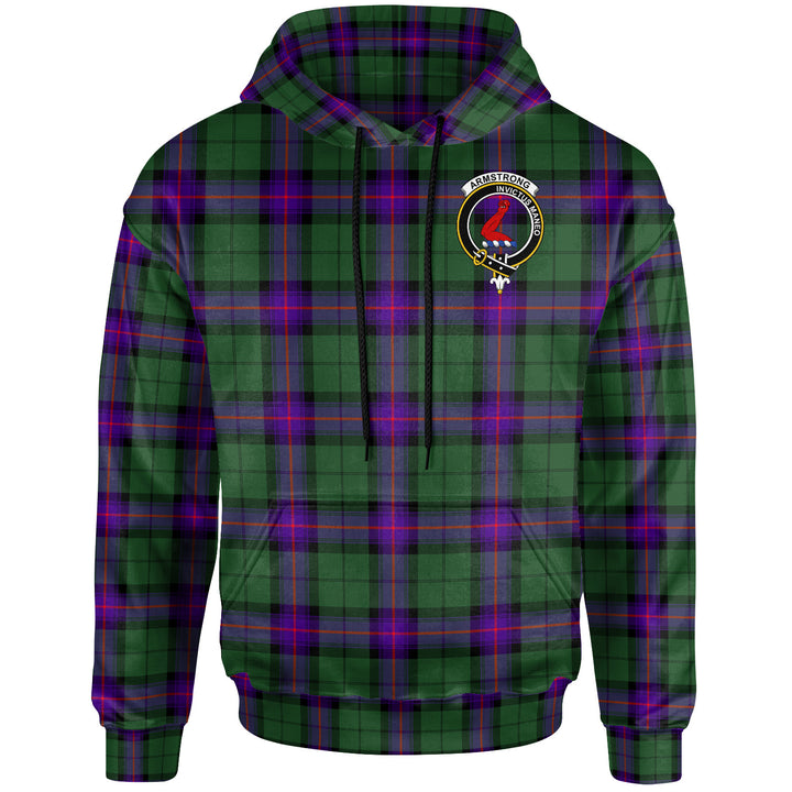 Scottish Armstrong Clan Crest Tartan Hoodie Front Side Tartan Plaid