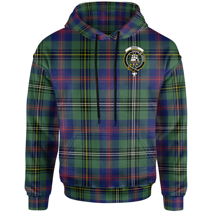 Scottish Wood Clan Crest Tartan Hoodie Front Side Tartan Plaid