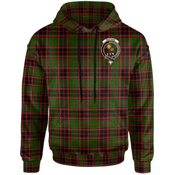 Scottish Buchan Clan Crest Tartan Hoodie Front Side Tartan Plaid