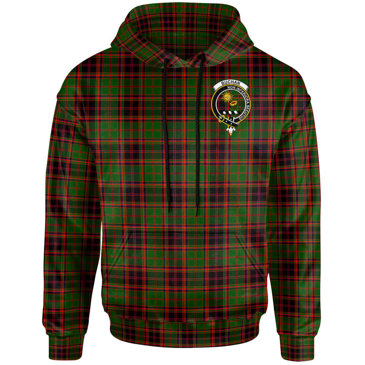 Scottish Buchan Clan Crest Tartan Hoodie Front Side Tartan Plaid