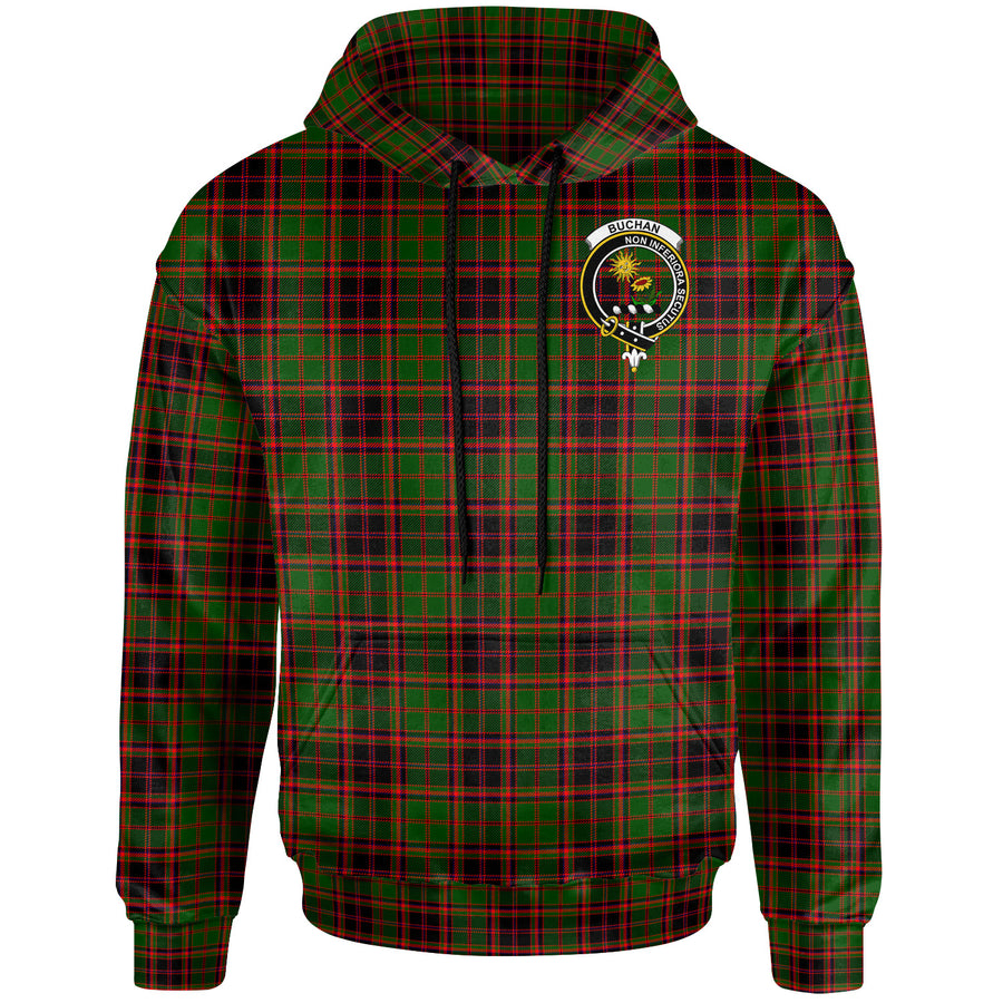 Scottish Buchan Clan Badge Tartan Hoodie Front Side Tartan Plaid