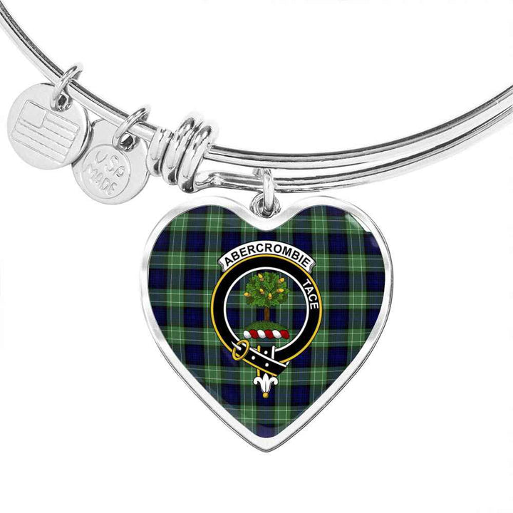 Scottish Abercrombie Clan Crest Tartan Bangle Heart Tartan Plaid 1