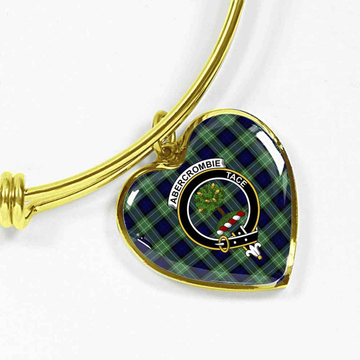 Scottish Abercrombie Clan Crest Tartan Bangle Heart Tartan Plaid 2
