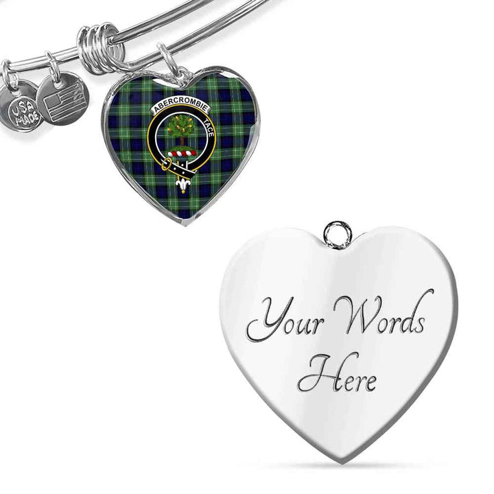 Scottish Abercrombie Clan Crest Tartan Bangle Heart Tartan Plaid 3