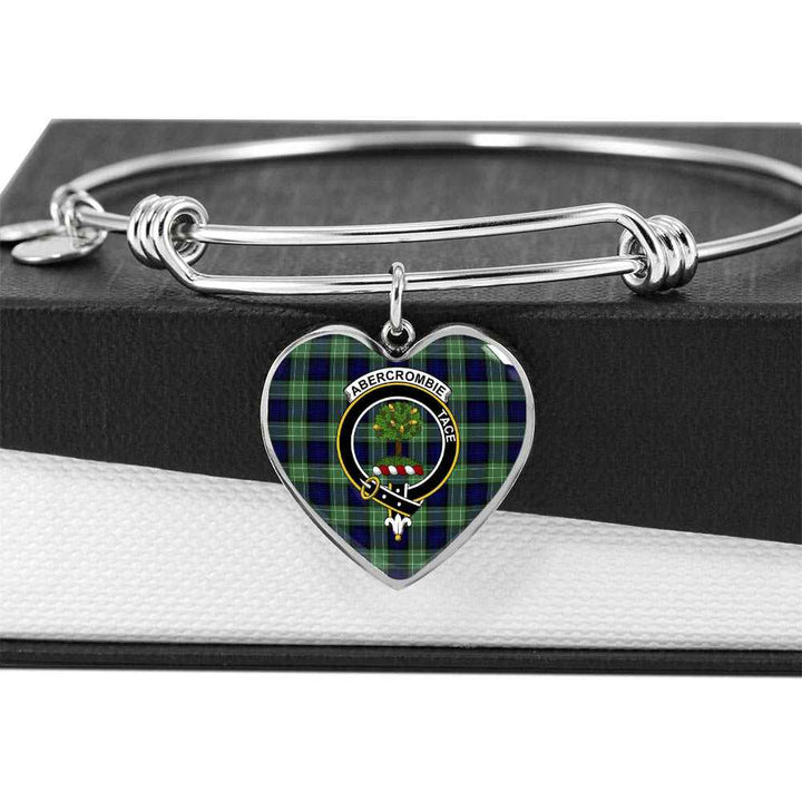 Scottish Abercrombie Clan Crest Tartan Bangle Heart Tartan Plaid 5