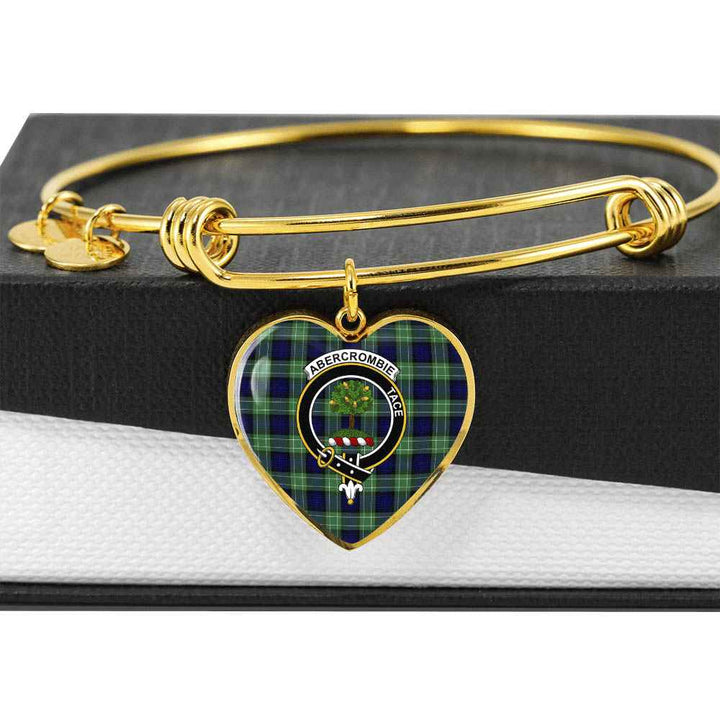 Scottish Abercrombie Clan Crest Tartan Bangle Heart Tartan Plaid 6