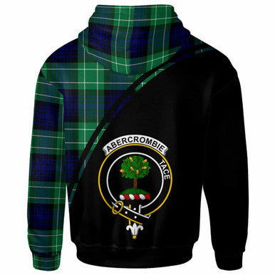 Scottish Abercrombie Clan Crest Tartan Curve Hoodie Back Side Tartan Plaid