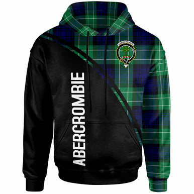 Scottish Abercrombie Clan Crest Tartan Curve Hoodie Front Side Tartan Plaid