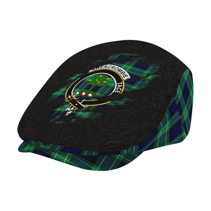Scottish Abercrombie Clan Crest Tartan Flat Cap - Scratch Style Tartan Plaid 2