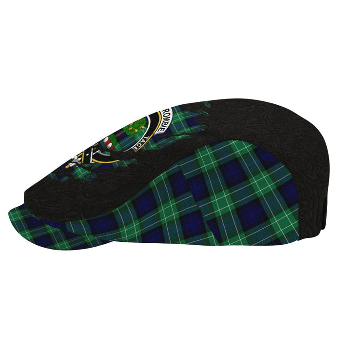 Scottish Abercrombie Clan Crest Tartan Flat Cap - Scratch Style Tartan Plaid 3
