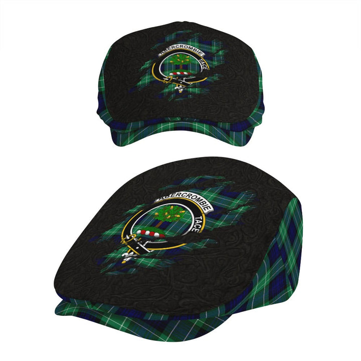 Scottish Abercrombie Clan Crest Tartan Flat Cap - Scratch Style Tartan Plaid 5