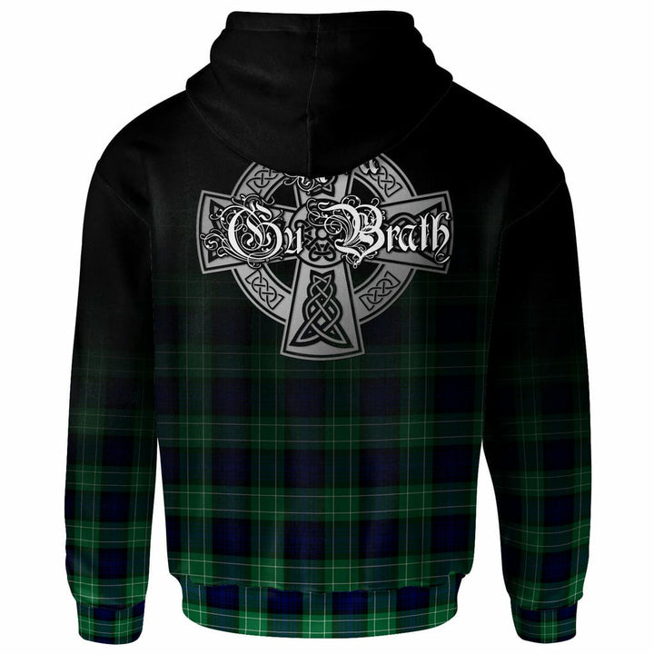 Scottish Abercrombie Clan Crest Tartan Hoodie - Alba Gu Brath Family Crest Celtic Inspired Back Side Tartan Plaid