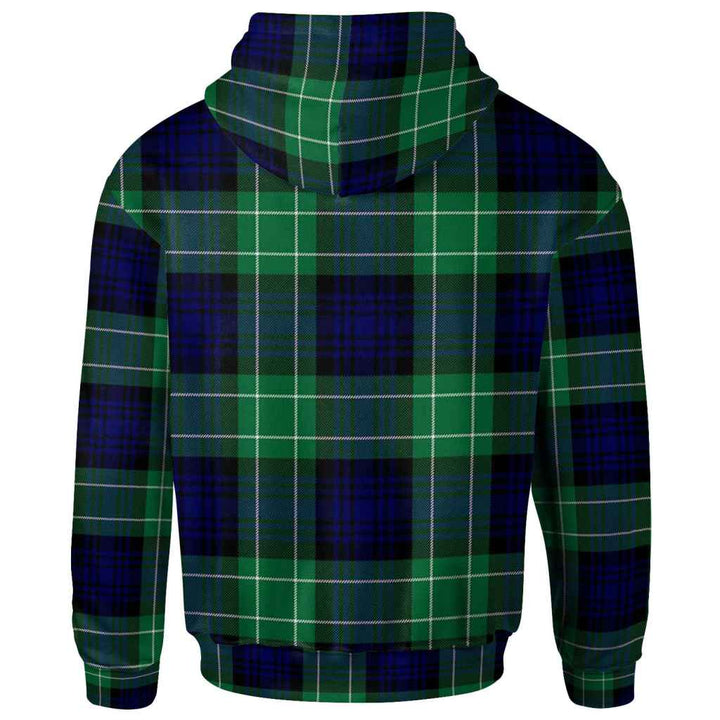Scottish Abercrombie Clan Crest Tartan Hoodie Back Side Tartan Plaid