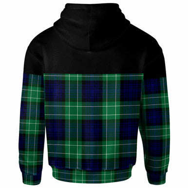 Scottish Abercrombie Clan Crest Tartan Hoodie - Horizontal Style Back Side Tartan Plaid
