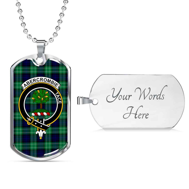 Scottish Abercrombie Clan Crest Tartan Military Dog Tag Necklace Tartan Plaid 3
