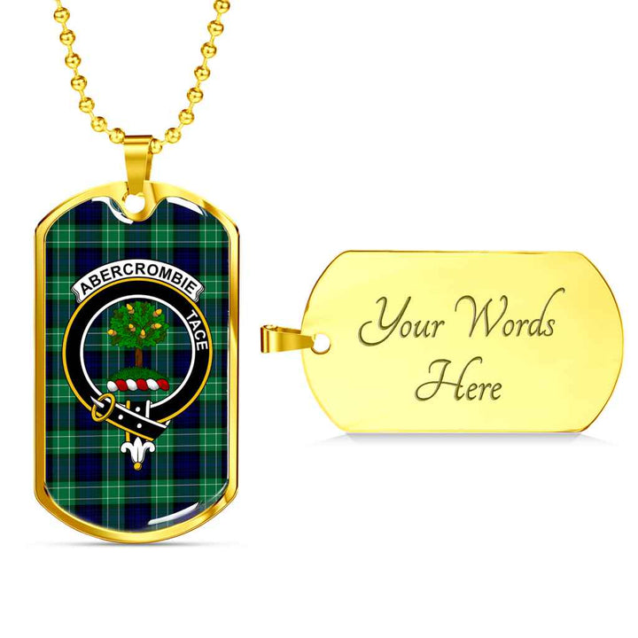 Scottish Abercrombie Clan Crest Tartan Military Dog Tag Necklace Tartan Plaid 4