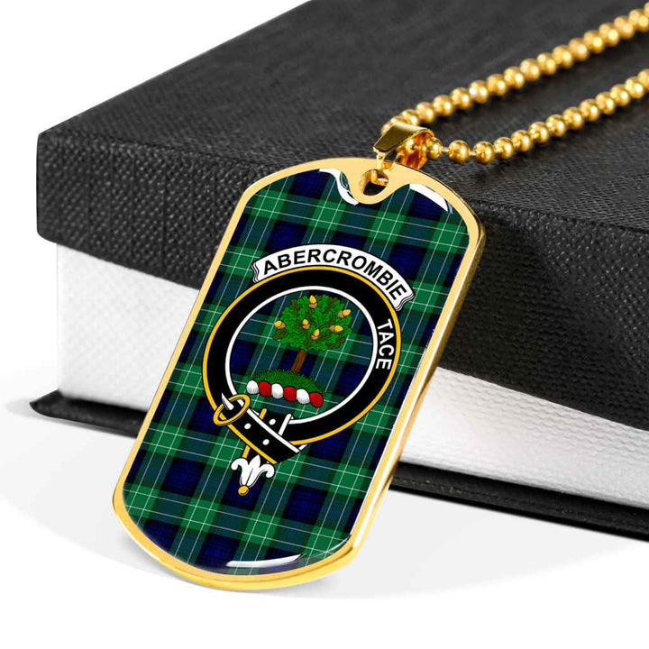 Scottish Abercrombie Clan Crest Tartan Military Dog Tag Necklace Tartan Plaid 6