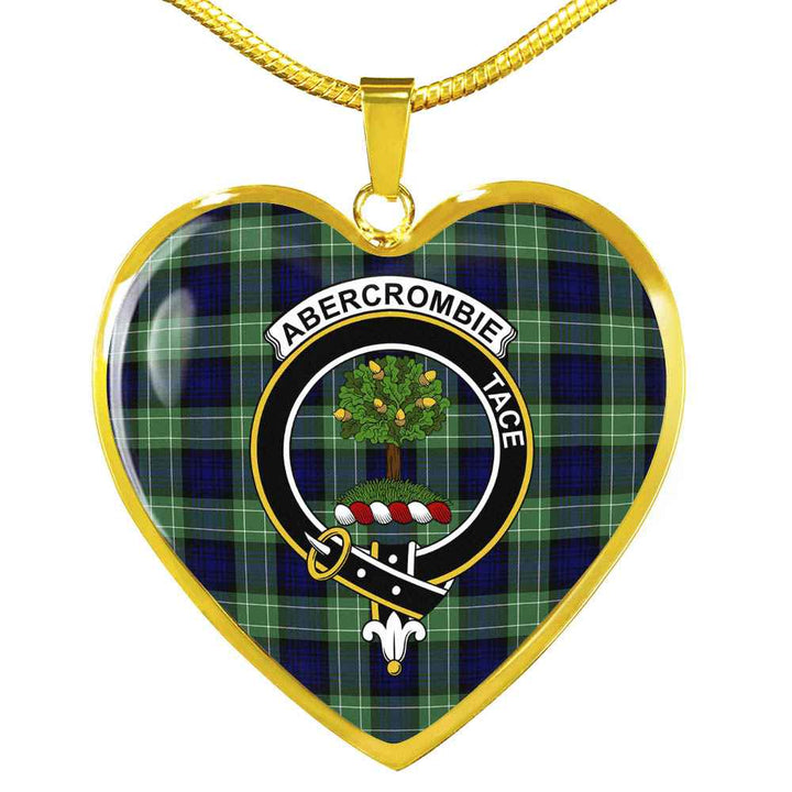 Scottish Abercrombie Clan Crest Tartan Necklace Heart Tartan Plaid 2