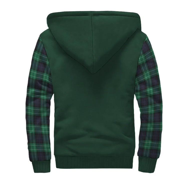 Scottish Abercrombie Clan Crest Tartan Plaid Sleeve Sherpa Hoodie