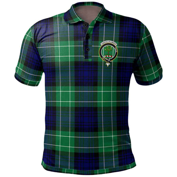 Scottish Abercrombie Clan Crest Tartan Polo Shirt Front Side Tartan Plaid