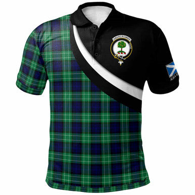 Scottish Abercrombie Clan Crest Tartan Polo Shirt - Scotland Forever Style Front Side Tartan Plaid
