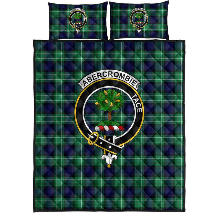 Scottish Abercrombie Clan Crest Tartan Quilt Bed Set Tartan Plaid 1