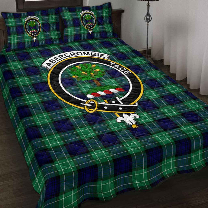 Scottish Abercrombie Clan Crest Tartan Quilt Bed Set Tartan Plaid 2