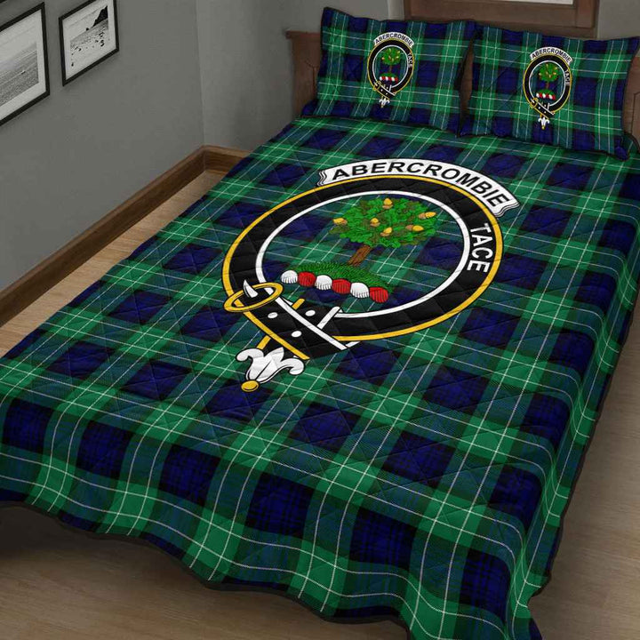Scottish Abercrombie Clan Crest Tartan Quilt Bed Set Tartan Plaid 3