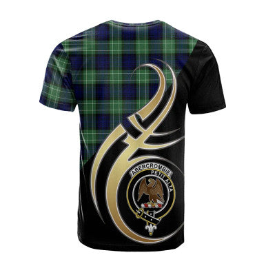 Scottish Abercrombie Clan Crest Tartan T-Shirt Believe in Me Back Side Tartan Plaid