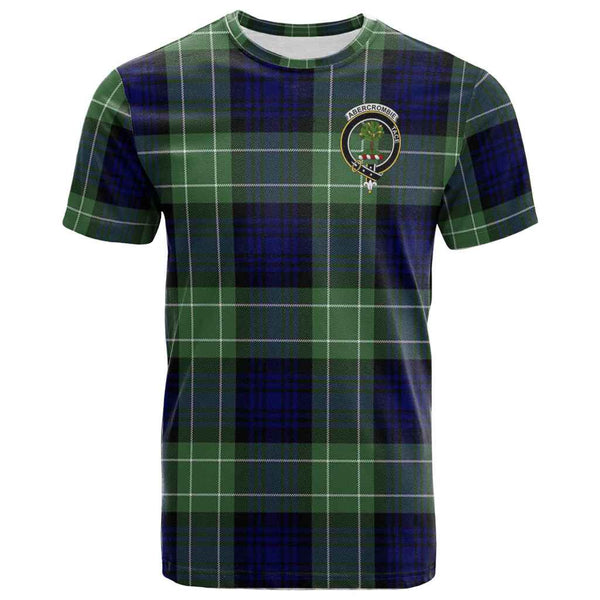 Scottish Abercrombie Clan Crest Tartan T-Shirt Front Side Tartan Plaid