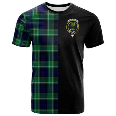 Scottish Abercrombie Clan Crest Tartan T-Shirt Half in Me Front Side Tartan Plaid