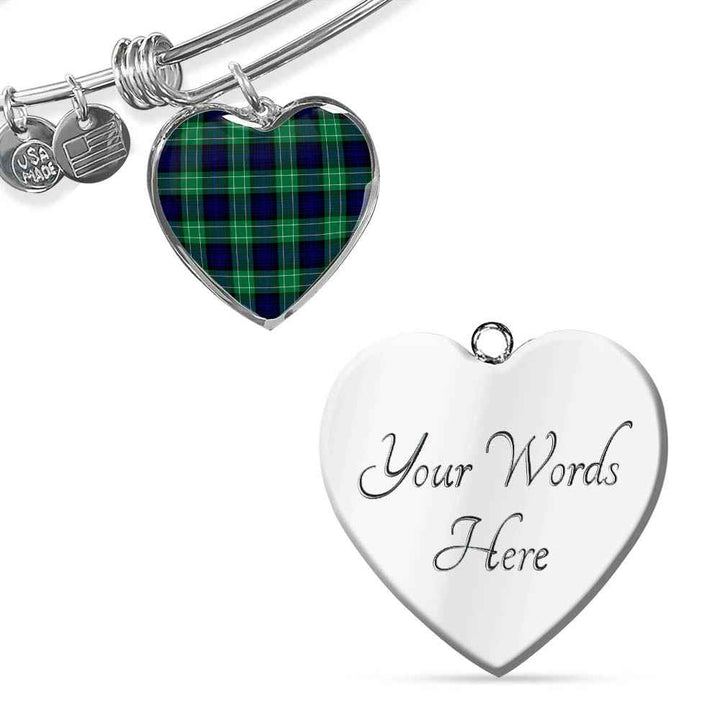Scottish Abercrombie Clan Tartan Bangle Heart Tartan Plaid 3