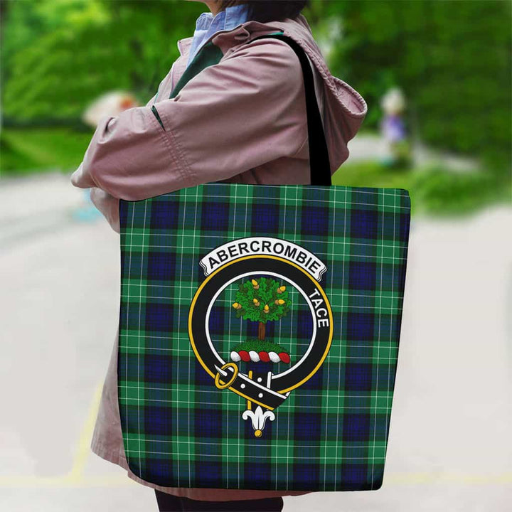 Scottish Abercrombie Clan Crest Tartan Canvas Bag With Shoulder Strap Tartan Plaid 2