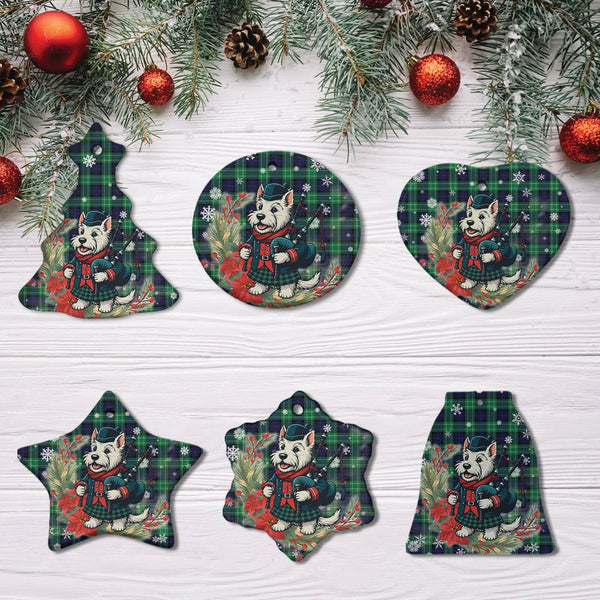Scottish Abercrombie Clan Tartan Ceramic Ornament Cute Scottish Terrier Dog All Style Tartan Plaid