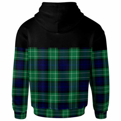 Scottish Abercrombie Clan Tartan Hoodie - Horizontal Style Back Side Tartan Plaid