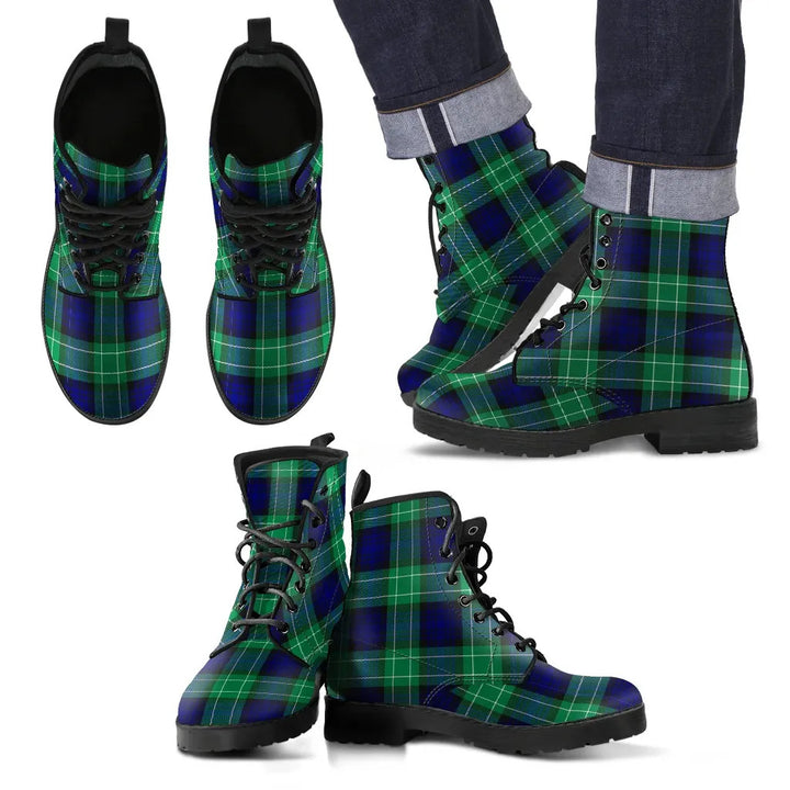 Scottish Abercrombie Clan Tartan Leather Boots